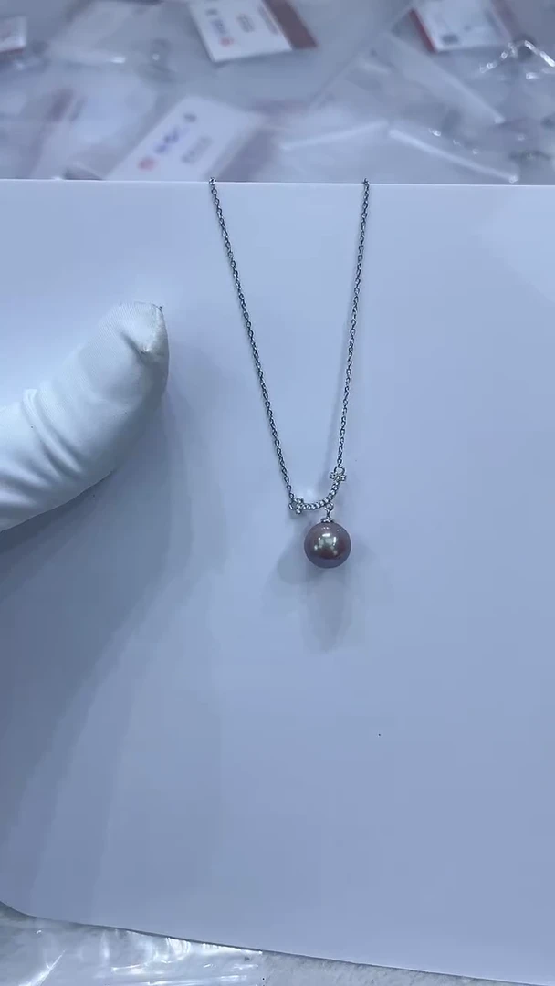 【闪购商品】淡水珍珠项链银S925镶嵌淡水珍珠项链