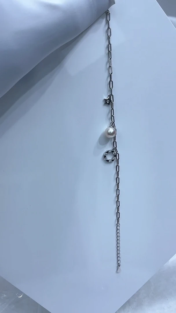 【闪购商品】海水珍珠手链银S925镶嵌海水akoya手链