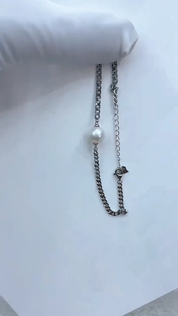 【闪购商品】海水珍珠手链银S925镶嵌海水澳白手链