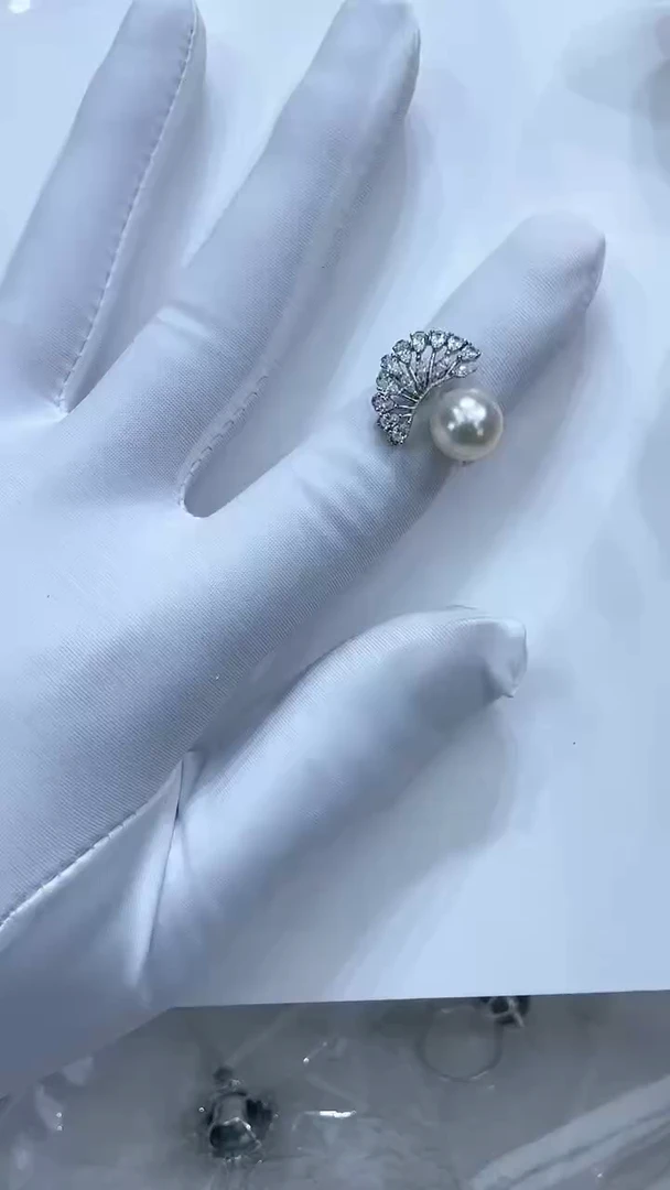 【闪购商品】海水珍珠珍珠戒指银S925镶嵌海水澳白戒指