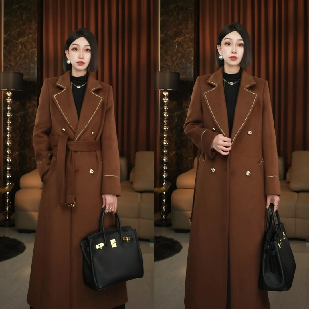 【浮金秋色】金爷设计师秋冬新款时尚小香风气质大衣A43300W