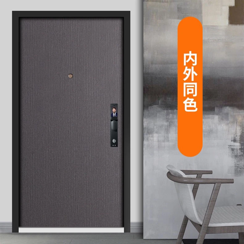 秉秉防盗门进户门灰色平板门小区门豪华门甲级门安全门上海包安装