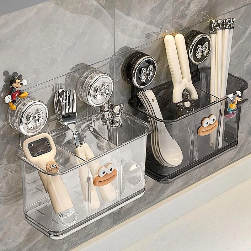 吸盘筷子收纳盒筷子筒壁挂式厨房家用高档新款沥水筷笼筷筒筷子桶