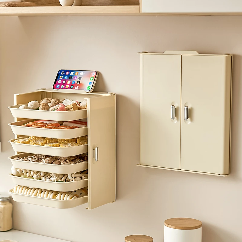 厨房备菜盘可折叠壁挂火锅神器网红家用多层分格切菜配菜盘置物架