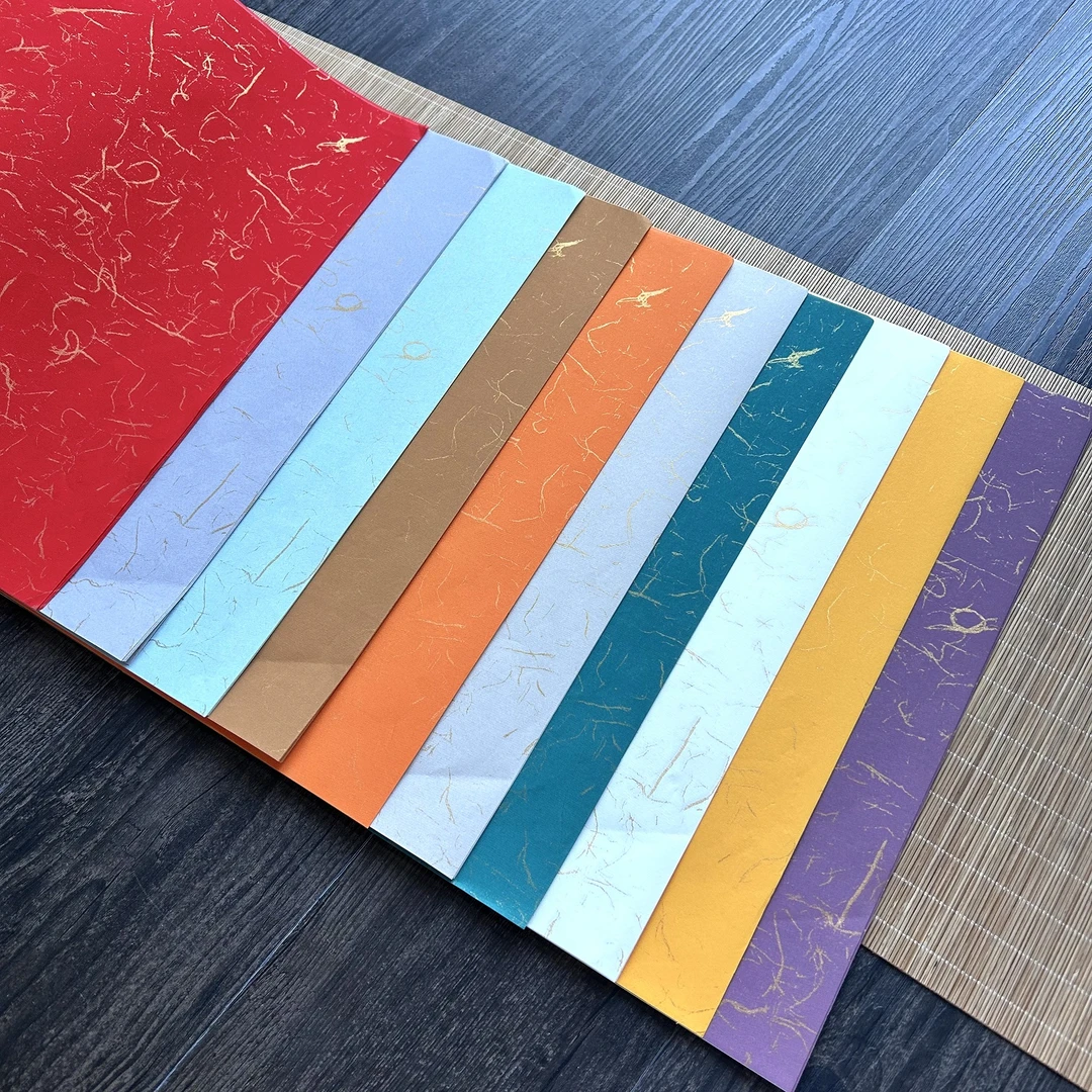 静*【四尺对开十色金丝】行草书半生半熟书法创作宣纸