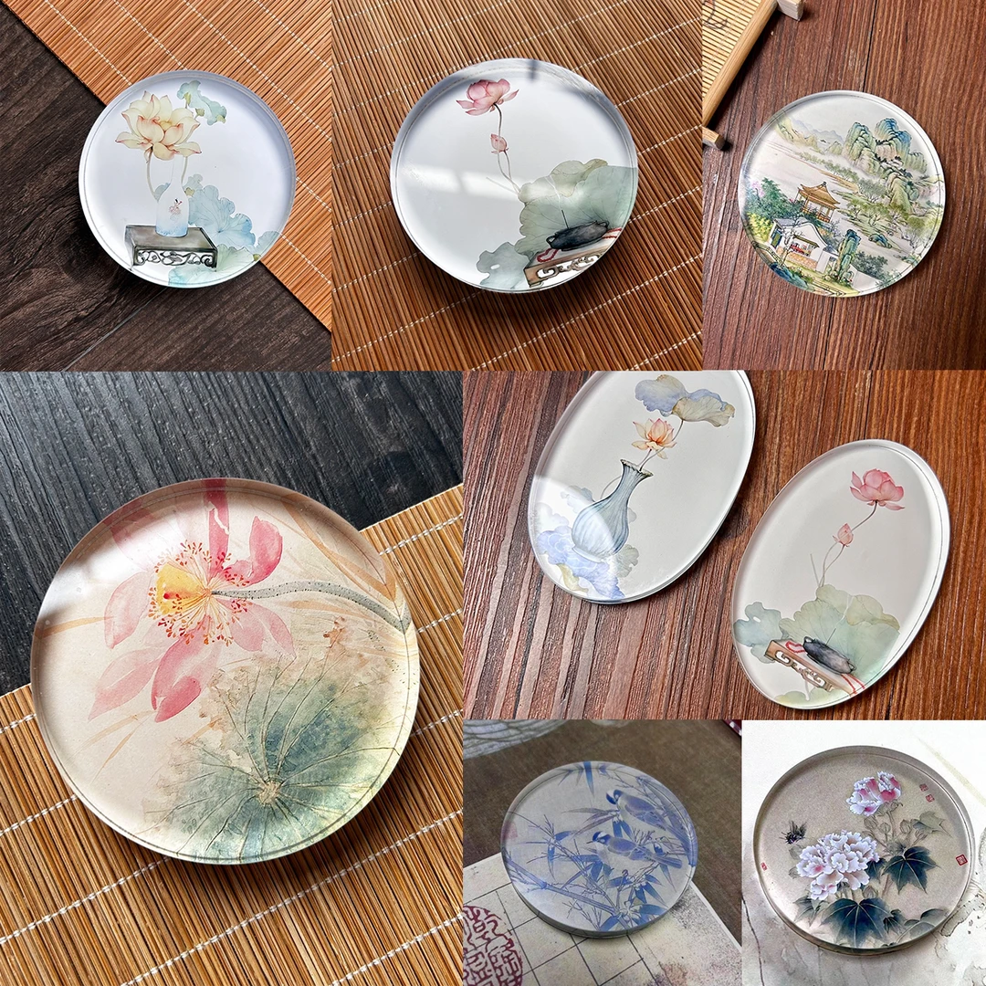 静德斋·中国风书法文创用品【全款圆镇尺】古风压纸镇纸书法文房用