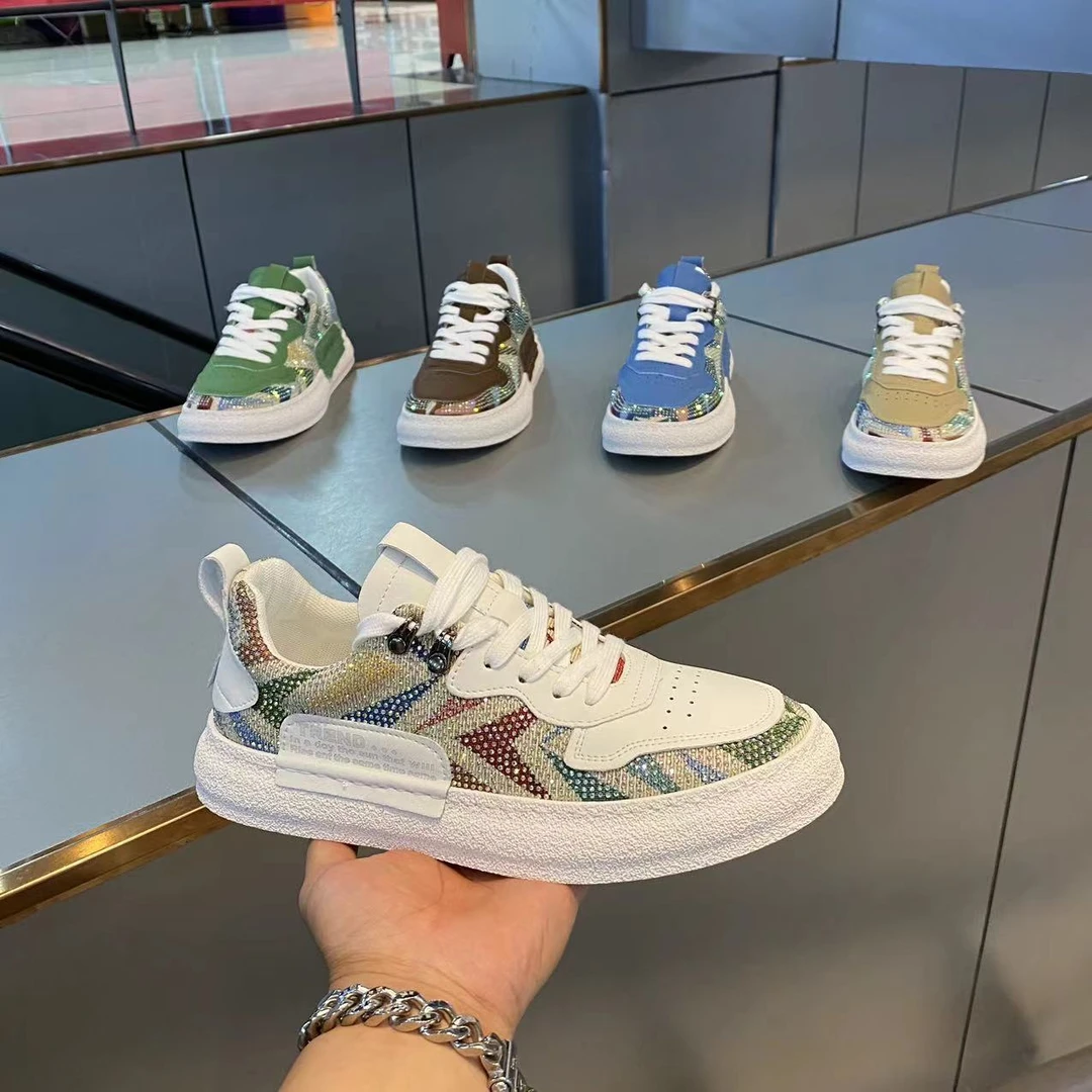 2024夏季新款时尚潮流男士百搭透气手工烫钻休闲鞋（皮鞋码）