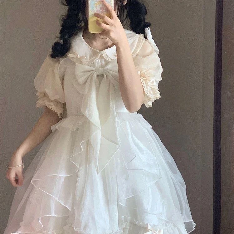 泡泡熊原创设计 小云朵姐妹款lolita小绵云jsk仙女裙
