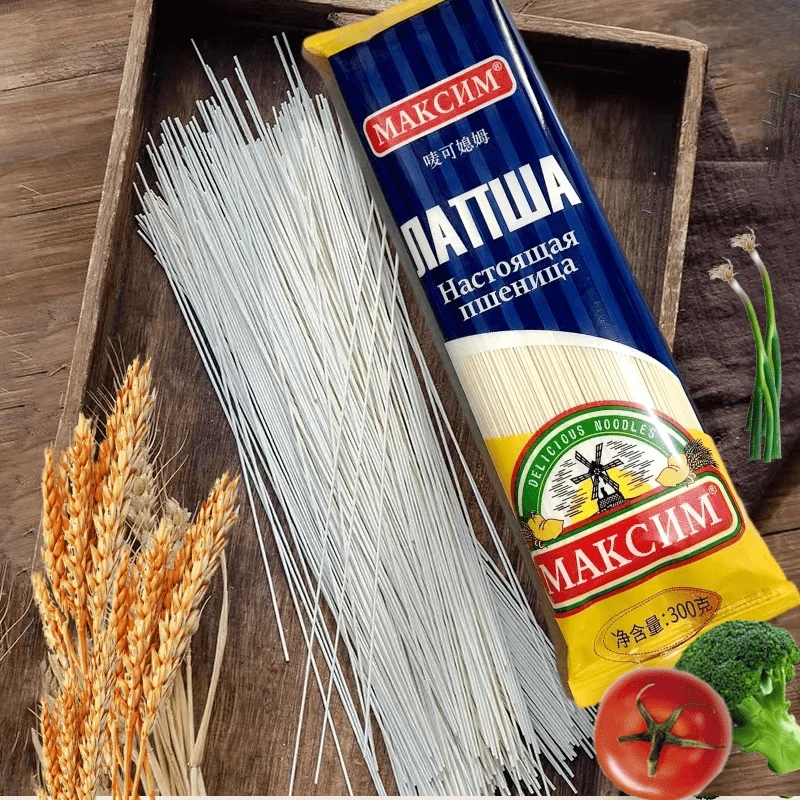 俄罗斯小麦粉唛可媳姆牌挂面龙须面劲道爽滑面家庭装300g