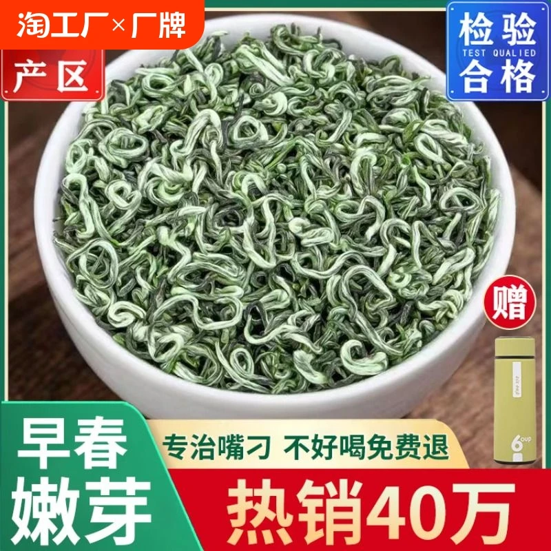 明前精选特级碧螺春2024新茶浓香型绿茶散装茶叶礼盒装炒青500g罐