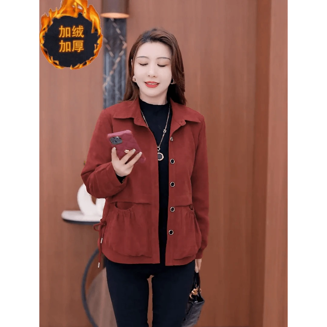 时尚短款外套女2024冬季新款洋气宽松遮肚子显瘦百搭减龄气质上衣