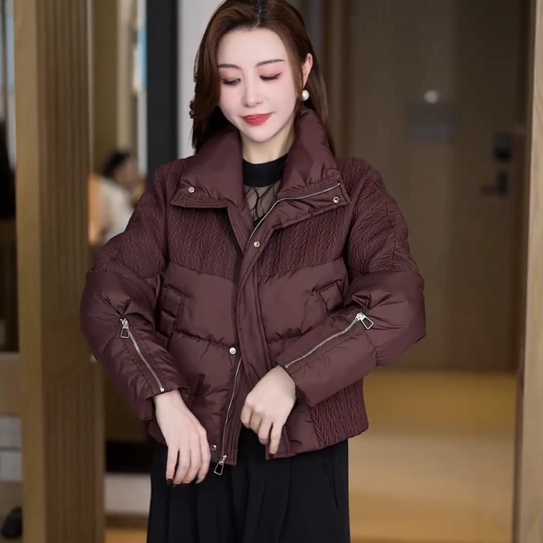 时尚短款棉服女2024冬季新款小个子洋气显瘦保暖百搭棉衣时髦外套