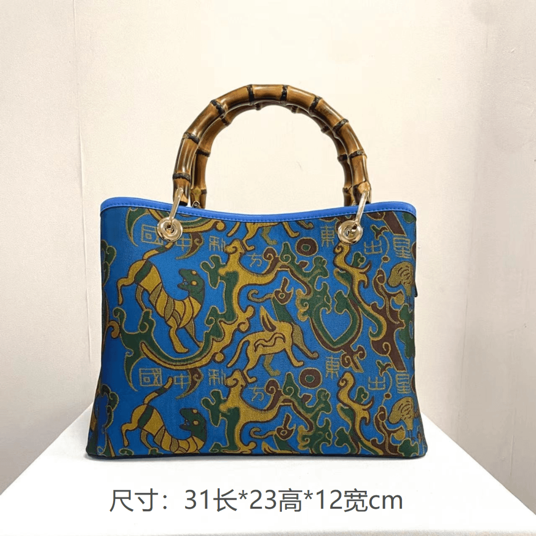 【何金龙·高定】国风蜀锦竹节手提包