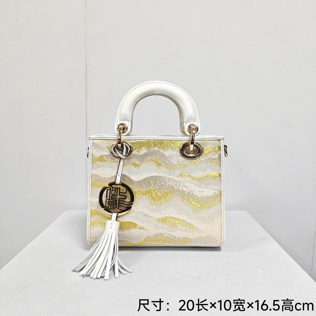 【新面料】国风缂金工艺绿色国风竹节单肩手提戴妃包