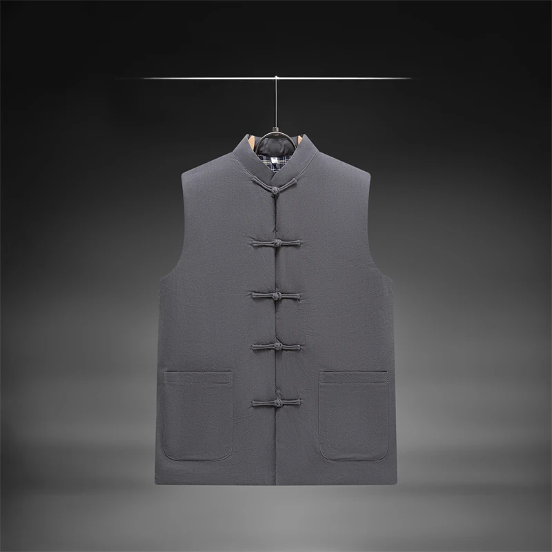 粗衣谨制 丨8859 立领盘扣中国风男士加棉加厚秋冬棉服马甲外套