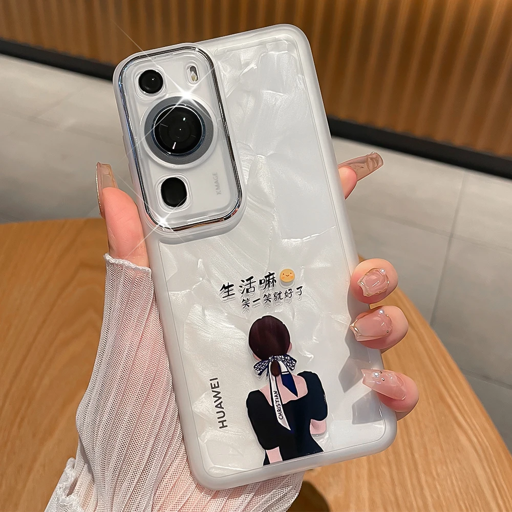 潮多米适用华为p60手机壳p60pro女款网红ins创意硅胶全包防摔套