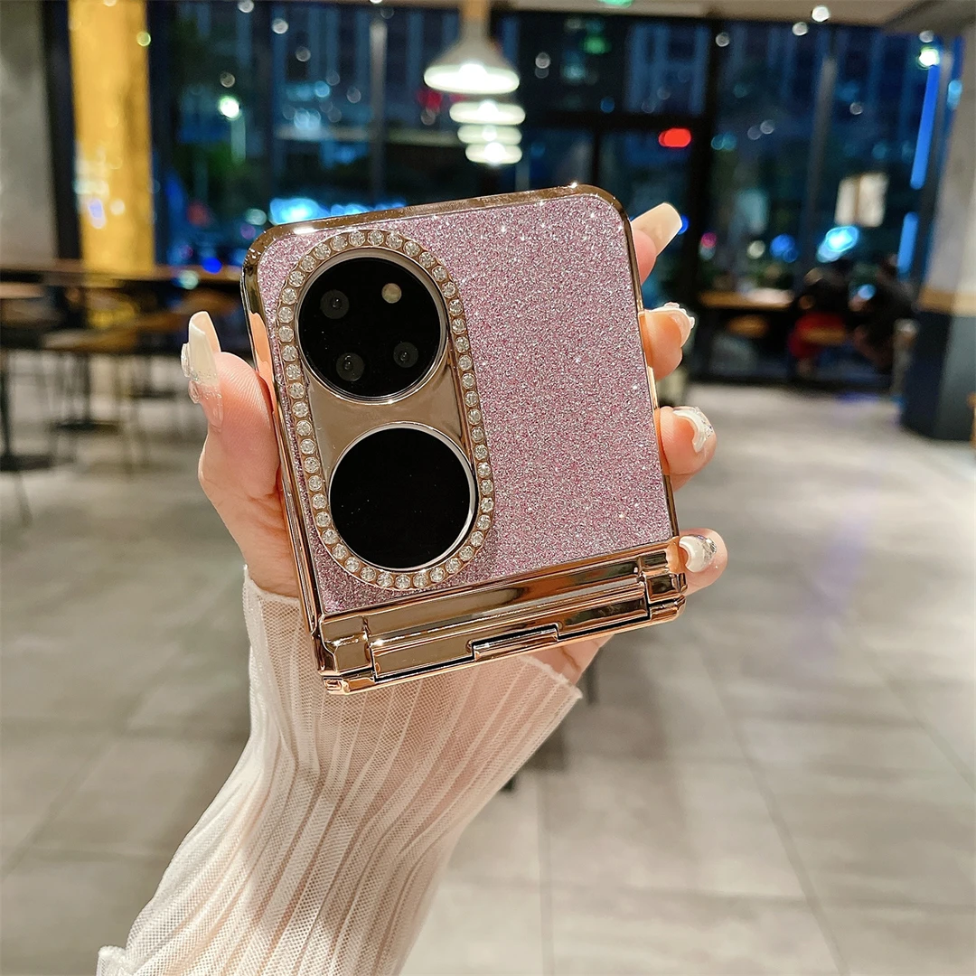 奢华闪粉华为P50pocket手机壳新款折叠pockte s高端女款时尚镶钻