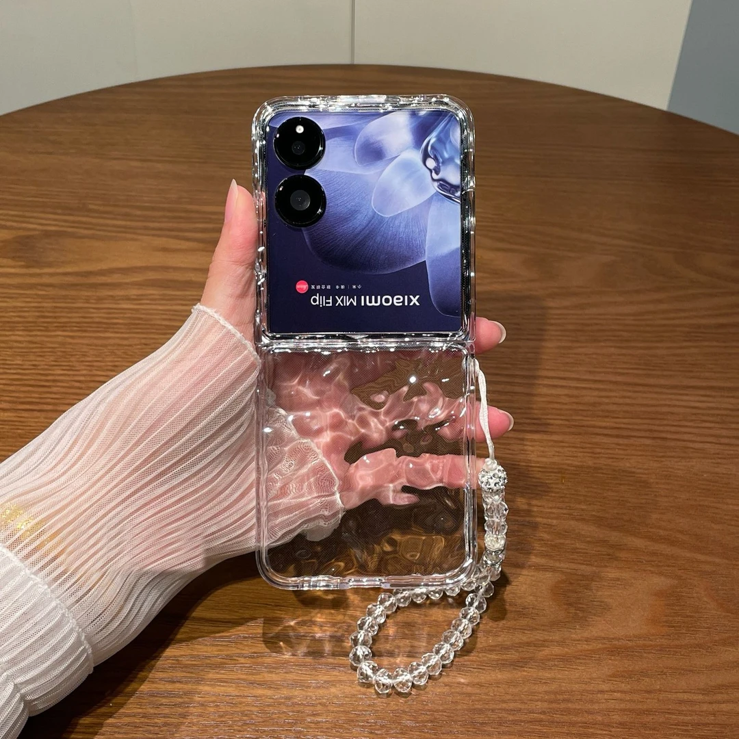 适用小米mixflip折叠手机壳波浪纹透明荣耀magicvflip折叠屏华为