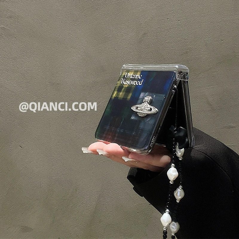 新款西太后撞色格纹适用小米MIXflip手机壳荣耀Magic V Flip气质