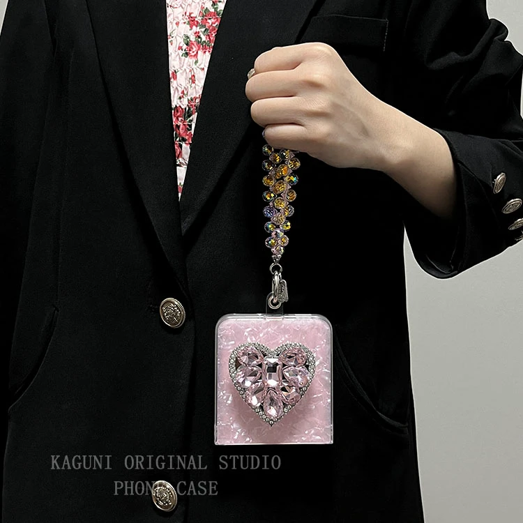 高级感粉钻爱心支架适用于oppofindn3flip手机壳新款N2+Flip