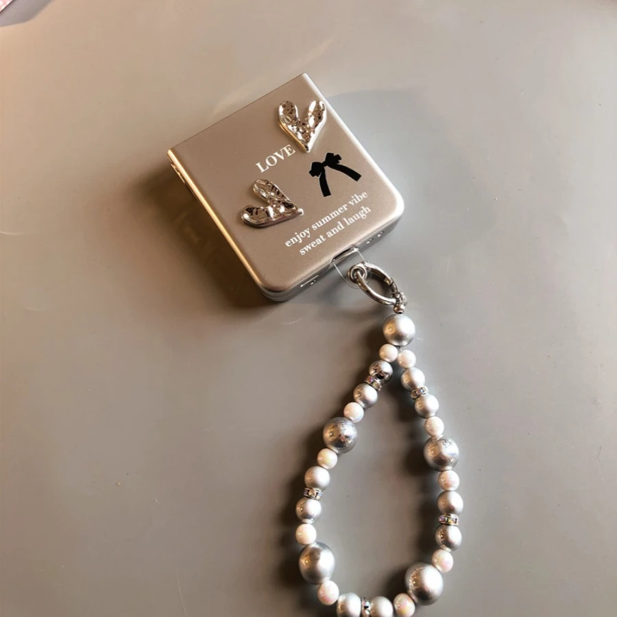 电镀银PC黑蝴蝶适用华为pocket2手机壳p50pocket硬三星zflip5/3/4