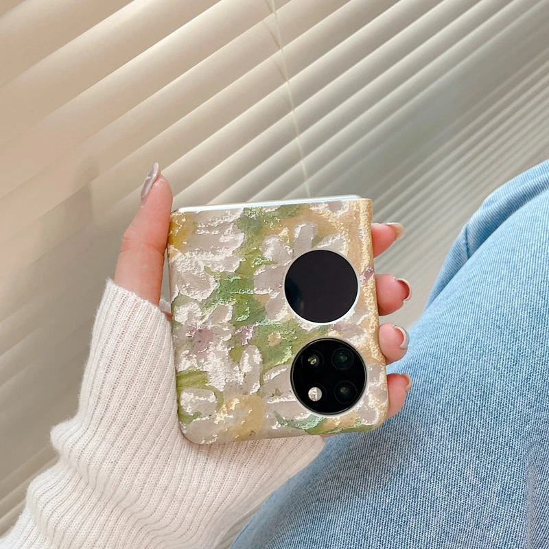 油画涂鸦花朵适用华为p50pocket手机壳pocket2折叠屏小米mixflip