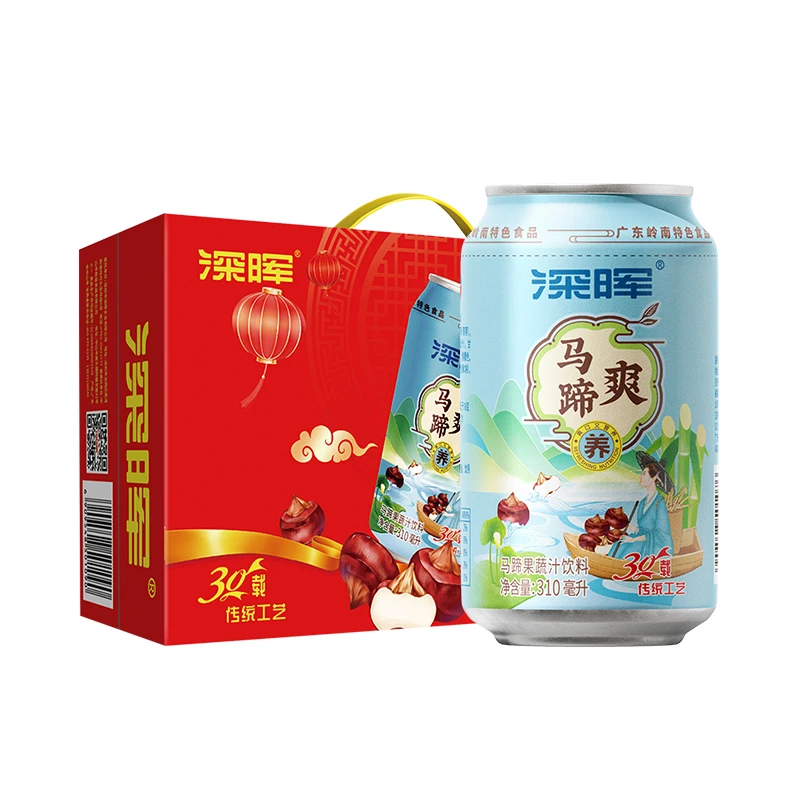 深晖 马蹄爽饮料老牌马蹄果粒饮品12罐甘蔗汁荸荠鲜白茅根甘蔗汁