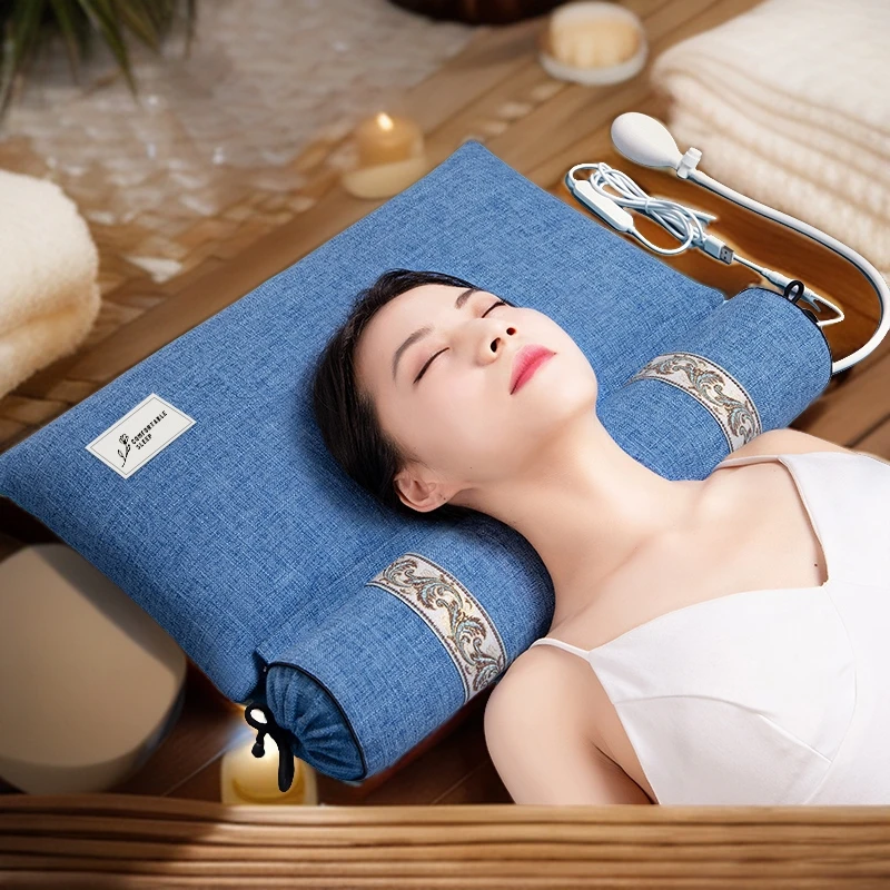 颈椎枕头睡觉专用热敷充气颈椎枕荞麦决明子艾草颈椎专用枕睡眠枕