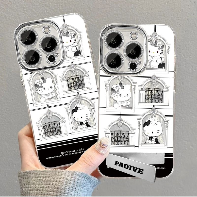 女仆Kitty适用创意小众苹果16小米华为精孔羽纱防摔手机壳Paoive