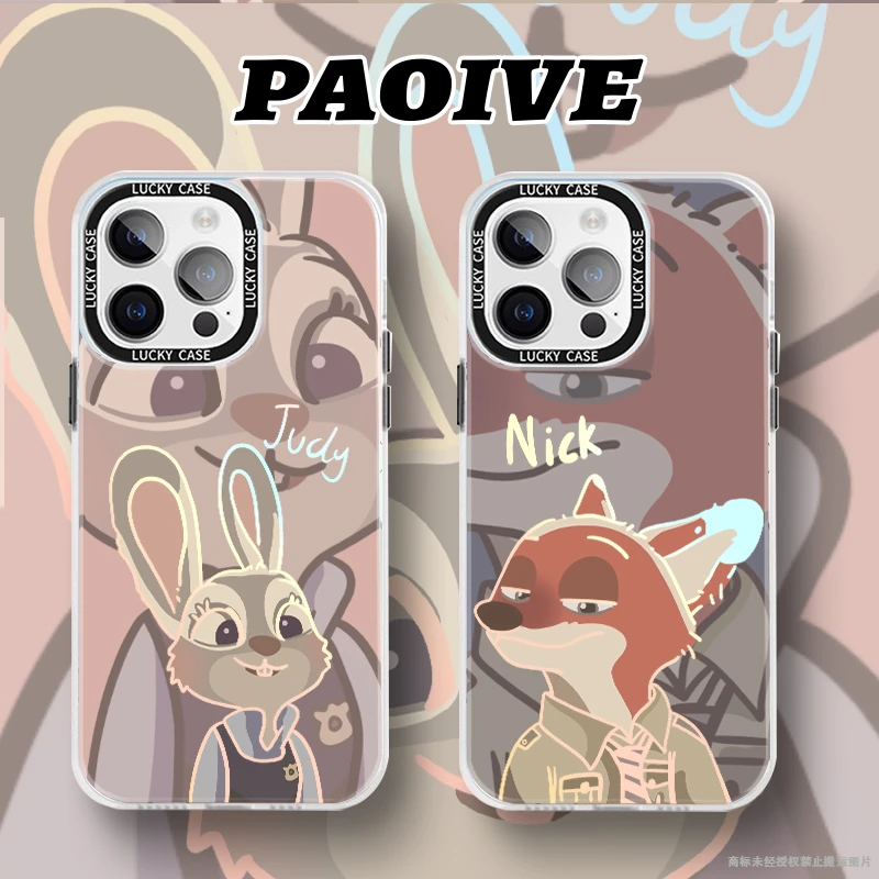 朱迪和尼克适用苹果华为小米一加创意小众动漫IMD镭射手机防摔壳