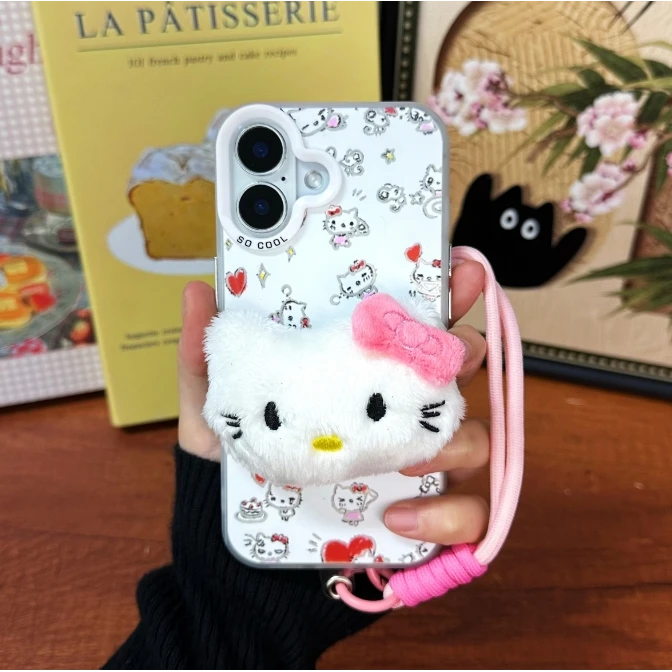 kitty猫适用创意可爱小众苹果16华为小米15彩银手机防摔壳Paoive