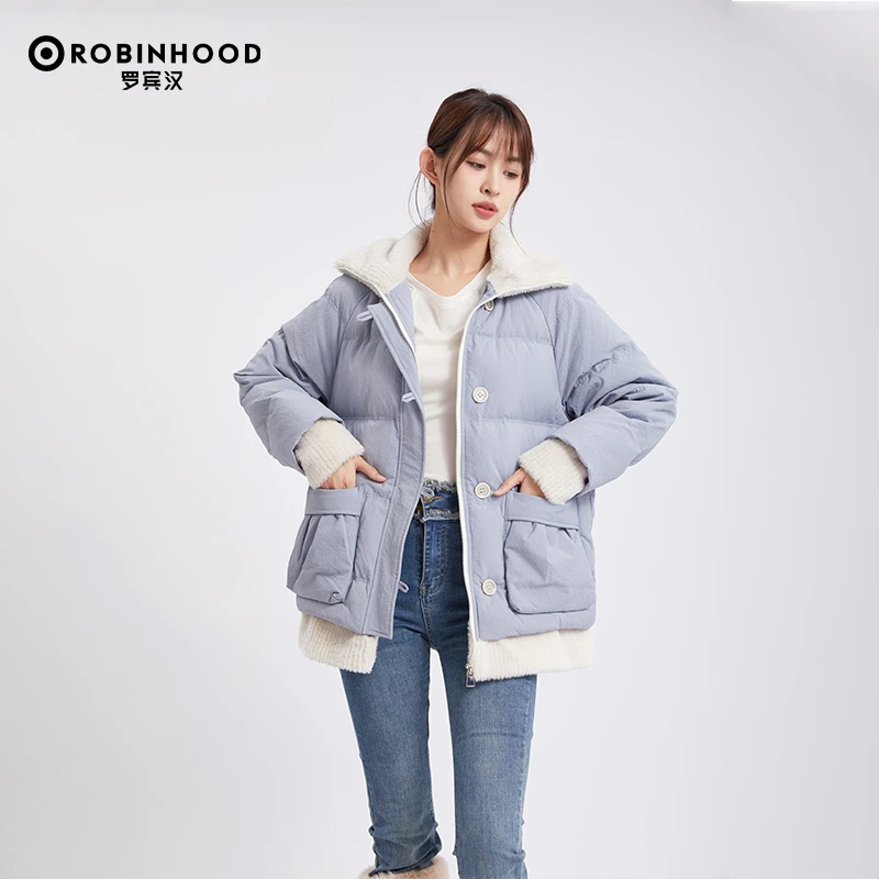 【二喜专属】罗宾汉冬季时尚休闲短款羽绒服翻领-R233Y5086