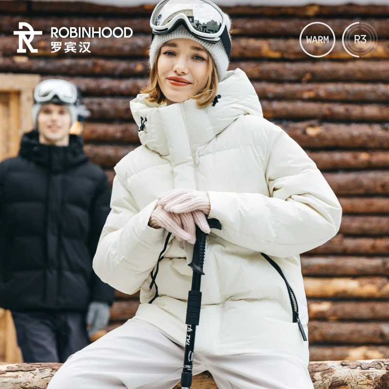 【粉丝专属】罗宾汉时尚连帽LA LUNE皓月短款羽绒服X-R048Y51070
