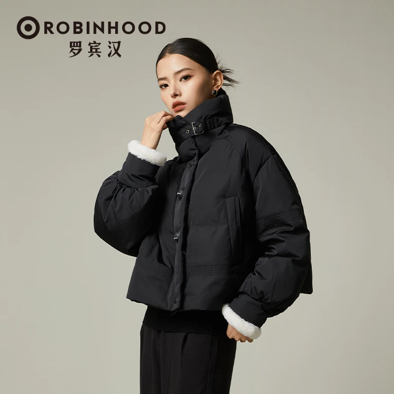 【丽公主专属】罗宾汉时尚休闲百搭立领A字版宽松羽绒服-R238Y5949