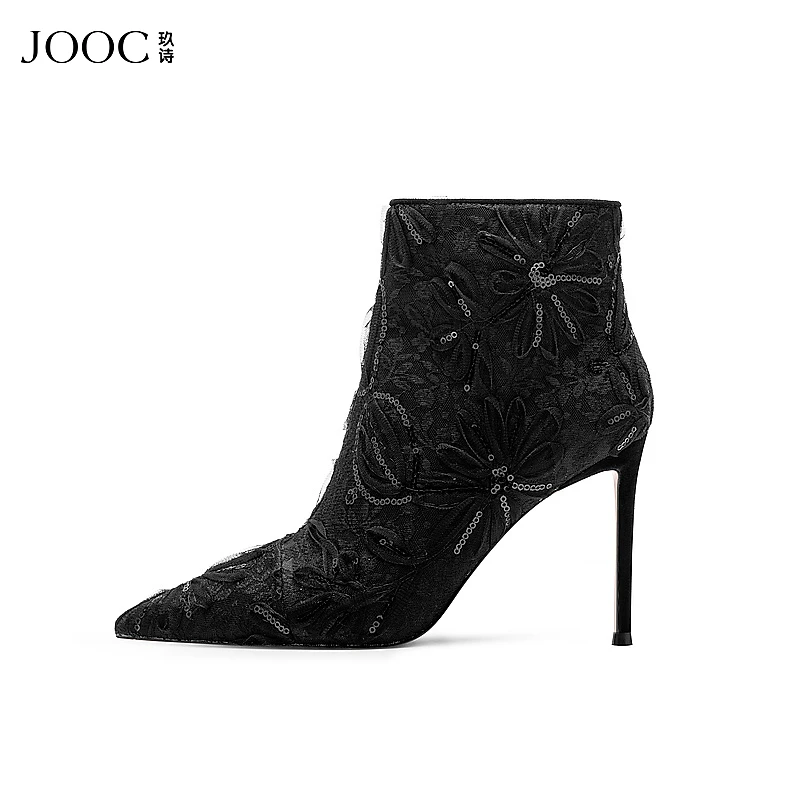 JOOC玖诗轻奢短靴女新款真皮短筒靴大气优雅时装靴子7062