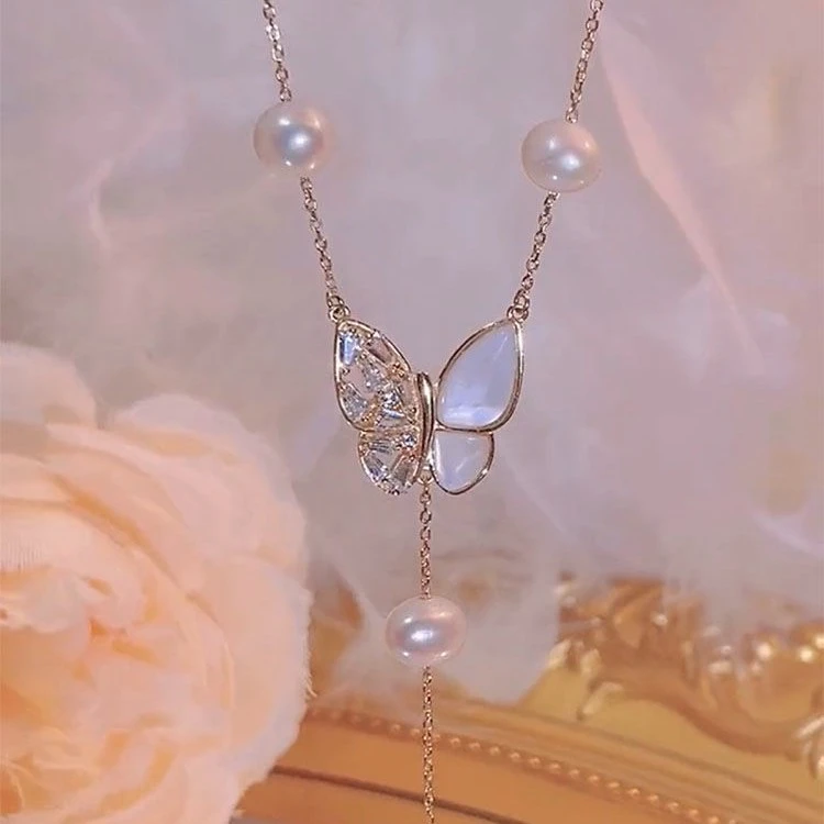 铁合金仿珍珠项链 超仙甜美珠珠项链百搭小众温柔优雅时尚简约ins