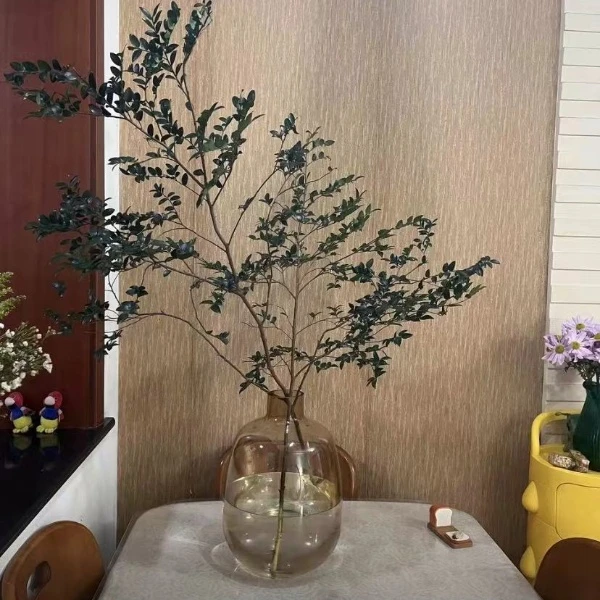 南天竹专用花瓶大肚花瓶新款软装绿色水培灯笼网红花瓶客厅