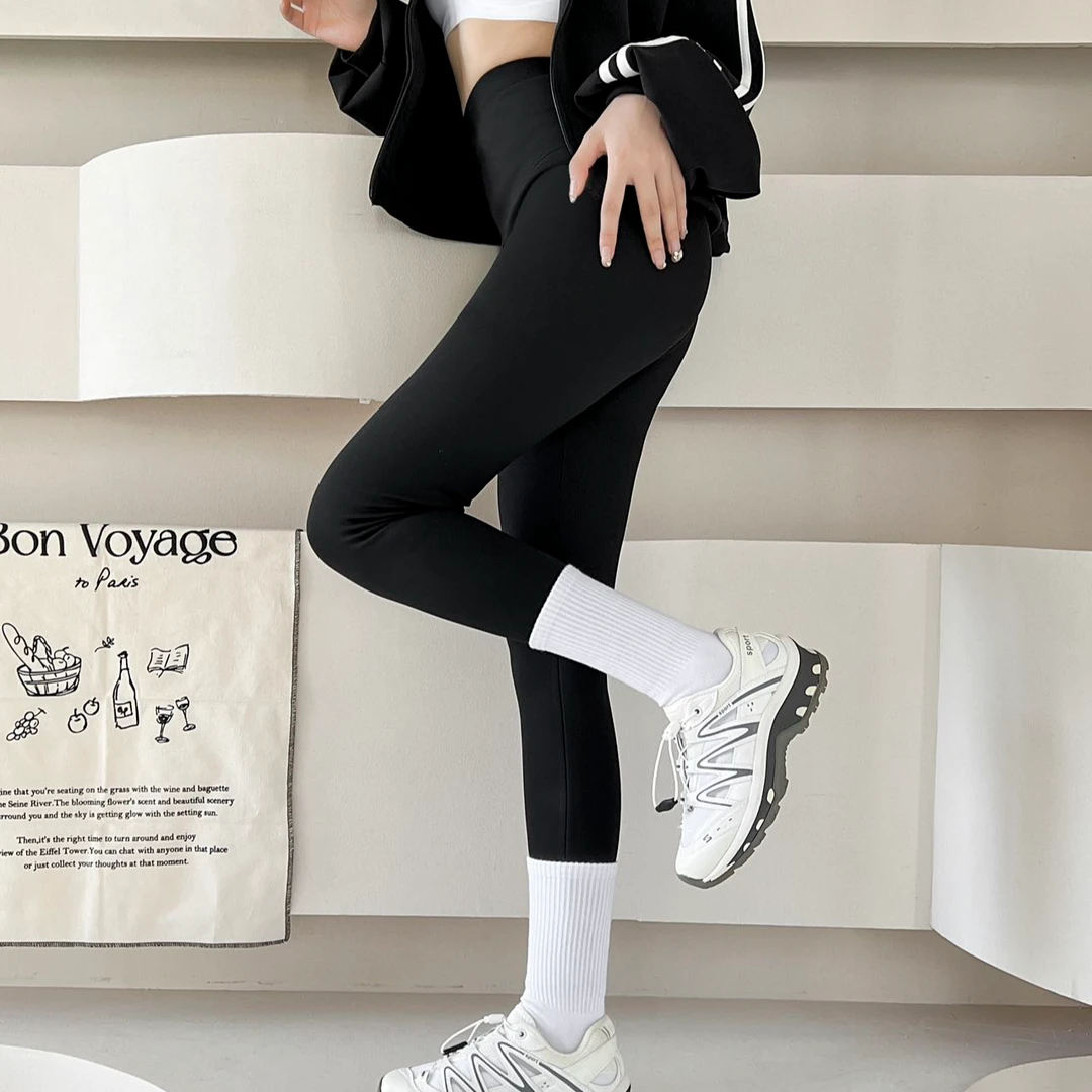 【果冻腰塑形芭比裤】 春秋款高腰提臀牛奶绒瑜伽打底裤高腰打底裤