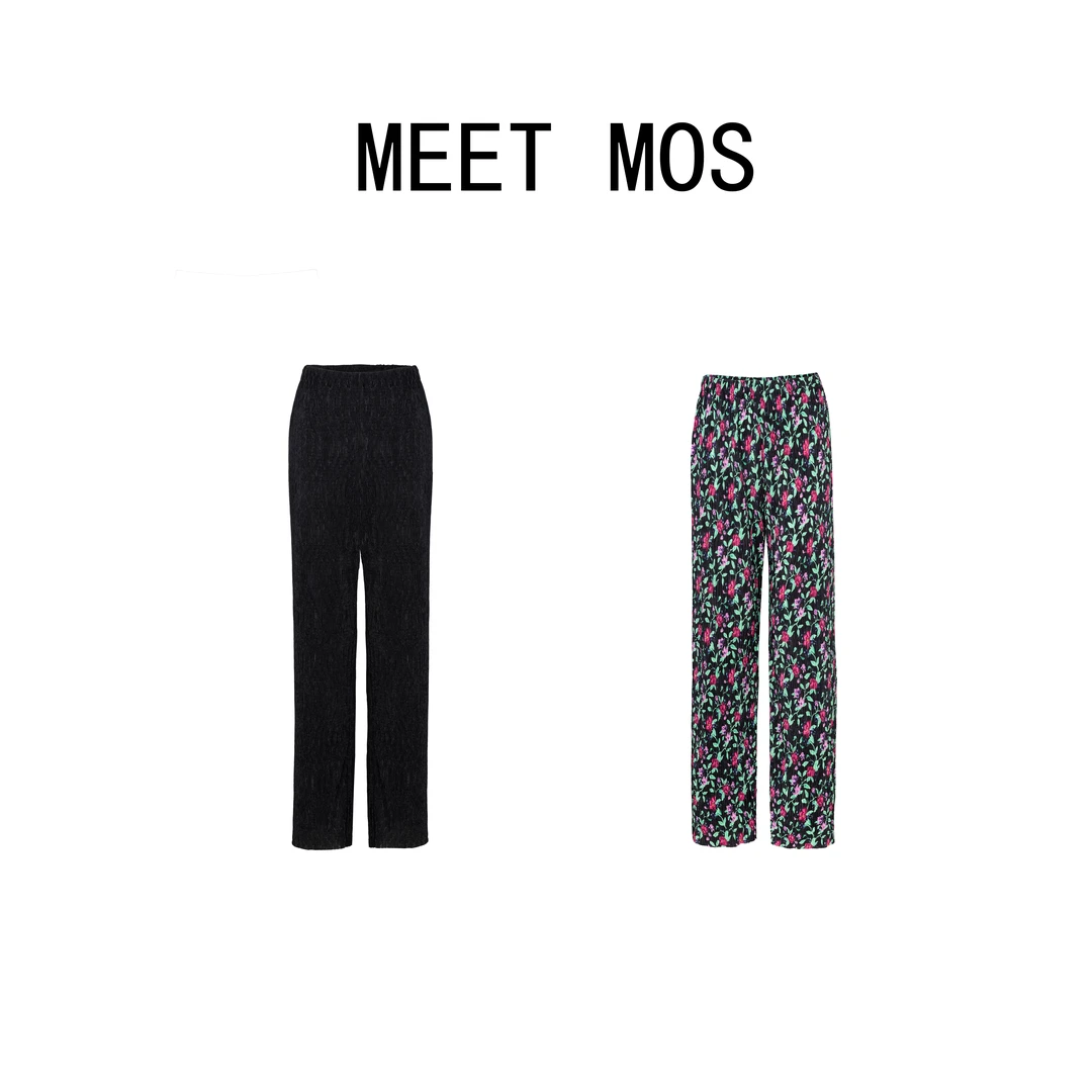 MEET MOS【 随心裁三宅裸感裤】夏季轻薄时尚休闲显瘦直筒裤