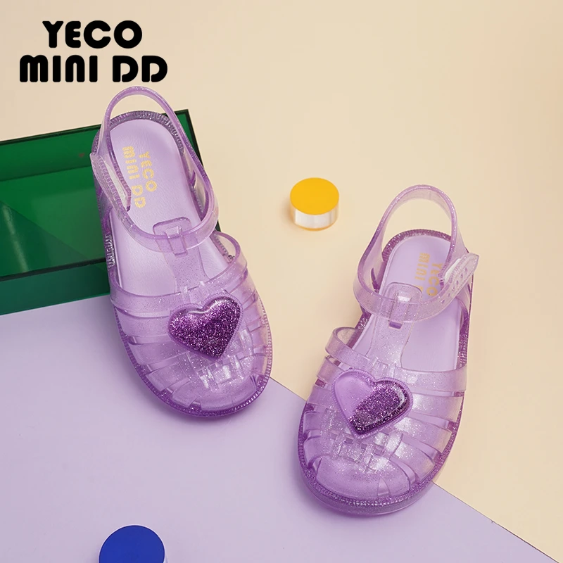 YECO MINI DD儿童爱心罗马鞋宝宝洞洞鞋女童海边凉鞋