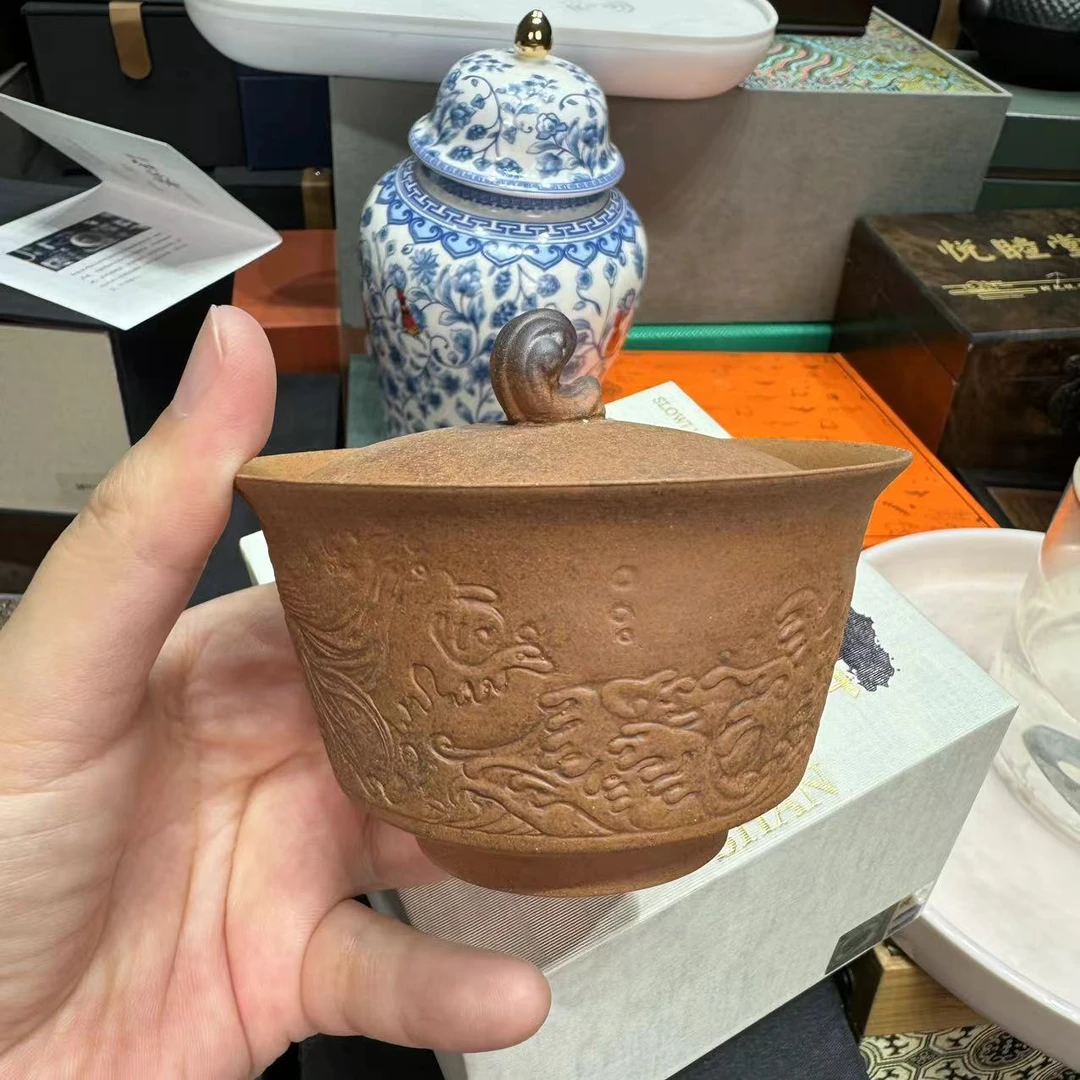 【闪购商品】慢山-鱼化龙盖碗gh2251