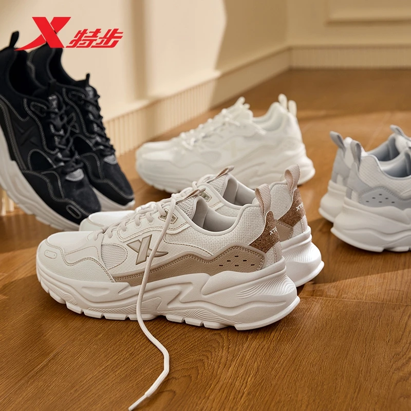 特步休闲鞋2025新款运动鞋秋季时尚休闲潮流百搭低帮网面轻便鞋子