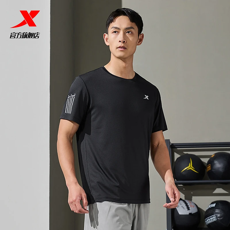 【X达人专属】特步吸湿速干短袖男2024夏季新款透气半袖健身T