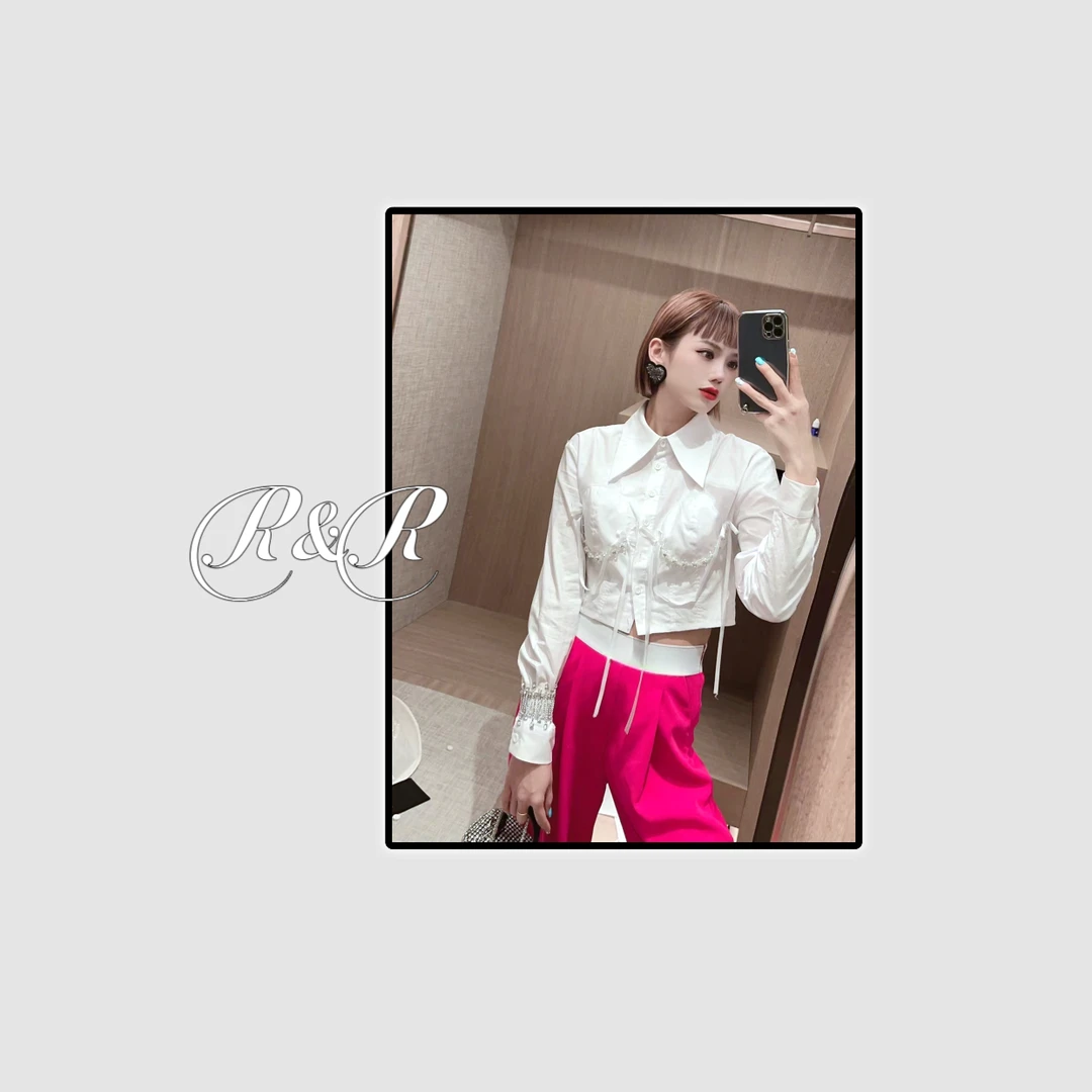 【000-080】2024女装T恤烫钻显瘦修身旅游拍照打卡气质时尚款9