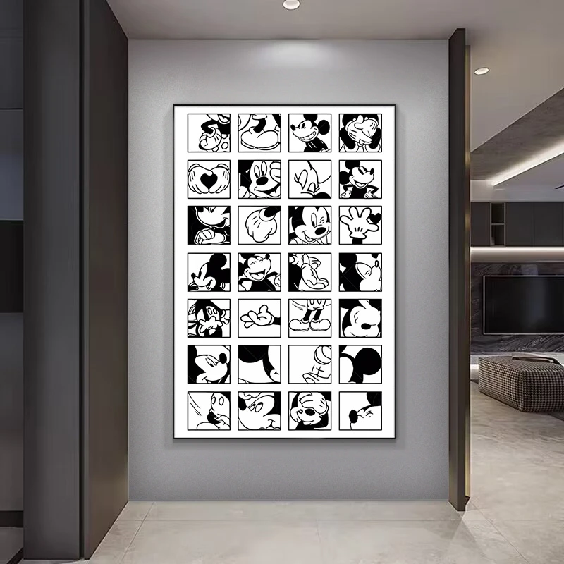 极简客厅挂画ins风卧室床头装饰画沙发背景墙落地画米奇80120
