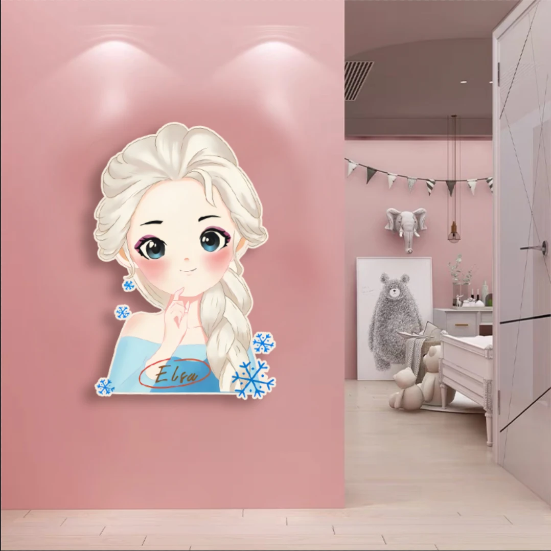 童房装饰画女孩卧室床头挂画二次元雪奇缘少女心艾莎公主5880