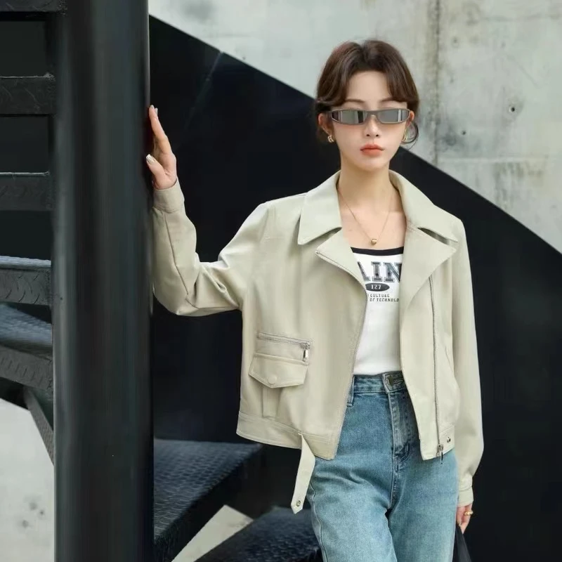 皮衣外套女皮夹克外套皮衣女外套显瘦气质网红短款时尚休闲百搭