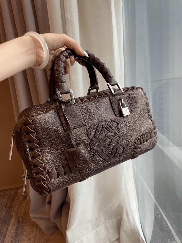 95新 LOEWE/罗意威 保龄球/夏七中古/腋下手提包