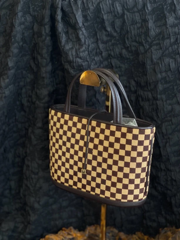 95新 LV 夏七中古/经典棋盘格/手提包