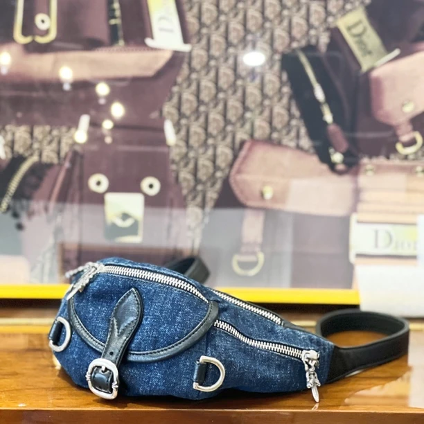 95新 Chrome Hearts/克罗心 夏七中古/克罗心牛仔小号腰包